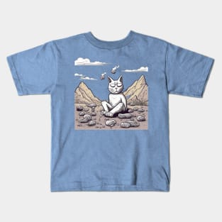 Alone Cute Cat Kids T-Shirt